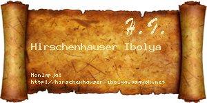Hirschenhauser Ibolya névjegykártya